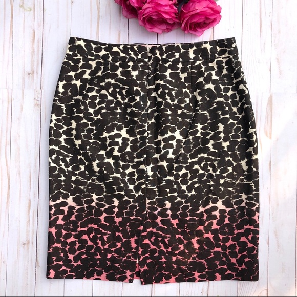 EUC J. Crew Linen No. 2 Pencil Skirt Leopord Ombré - Picture 5 of 6